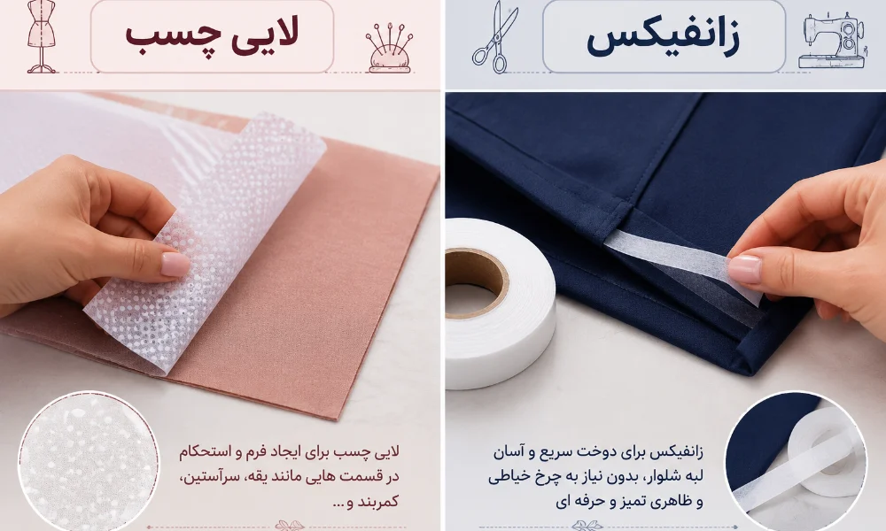 تفاوت زانفیکس و لایی چسب-هنرآموز