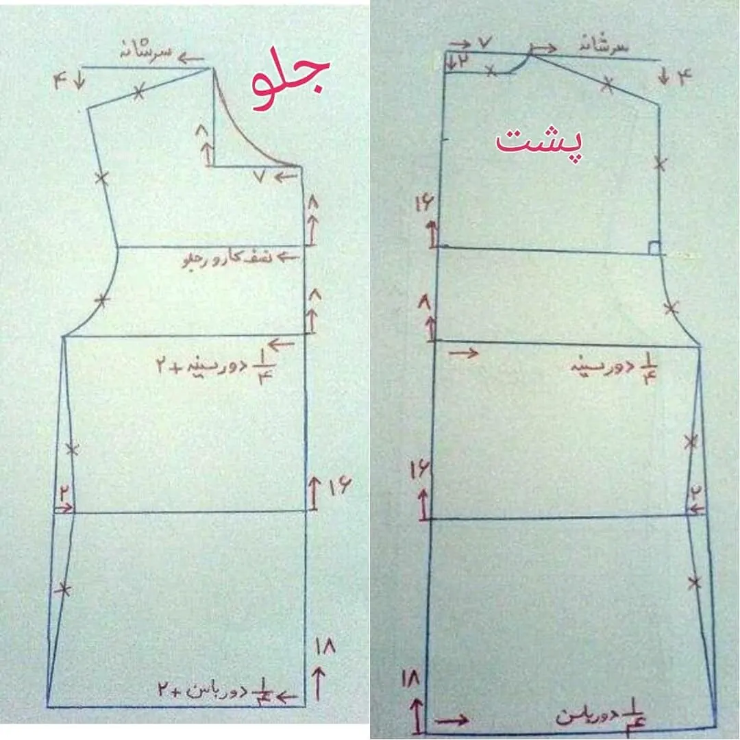 انواع الگوی دوخت کفتان- هنرآموز