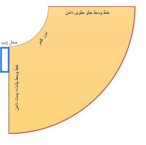 دوخت دامن نیم کلوش بدون الگو-هنرآموز