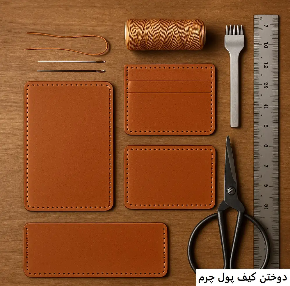 دوختن کیف پول چرم-هنرآموز