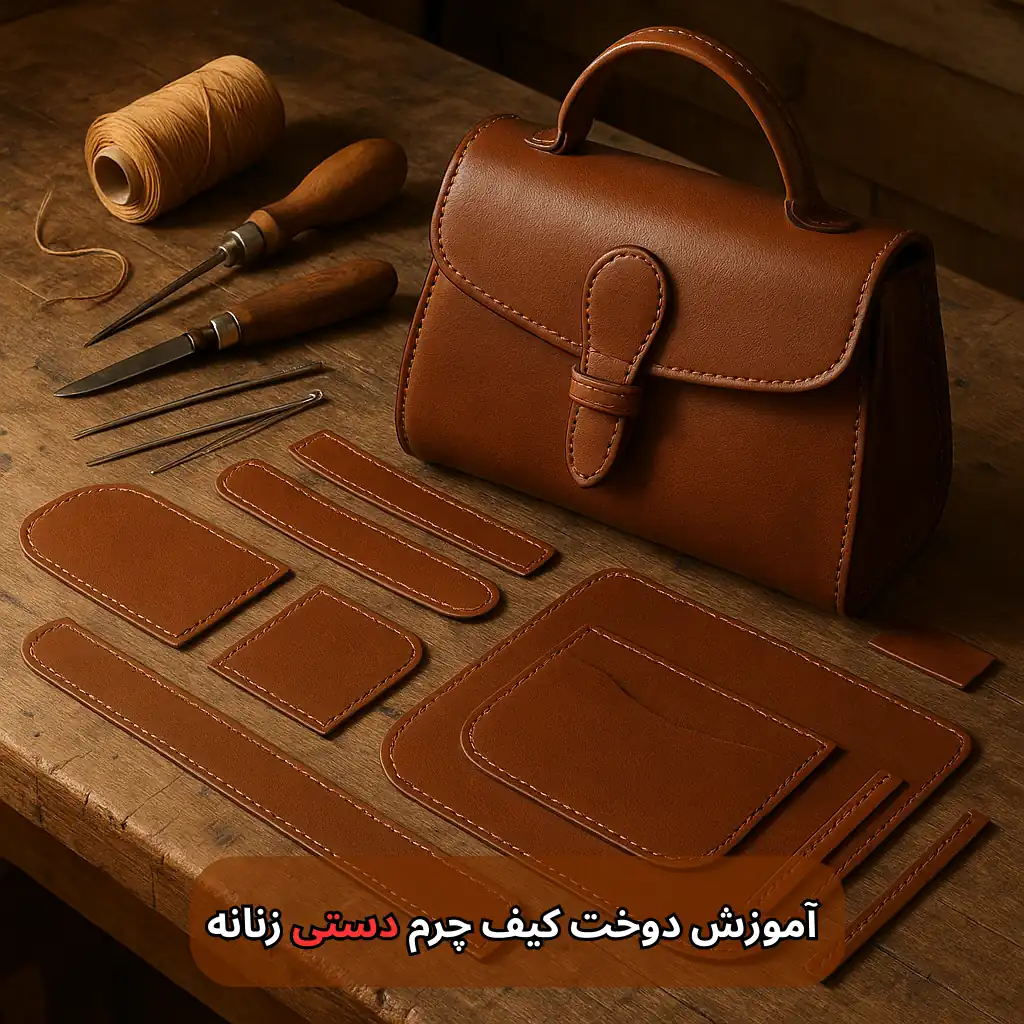 آموزش دوخت کیف چرم دستی زنانه-هنرآموز