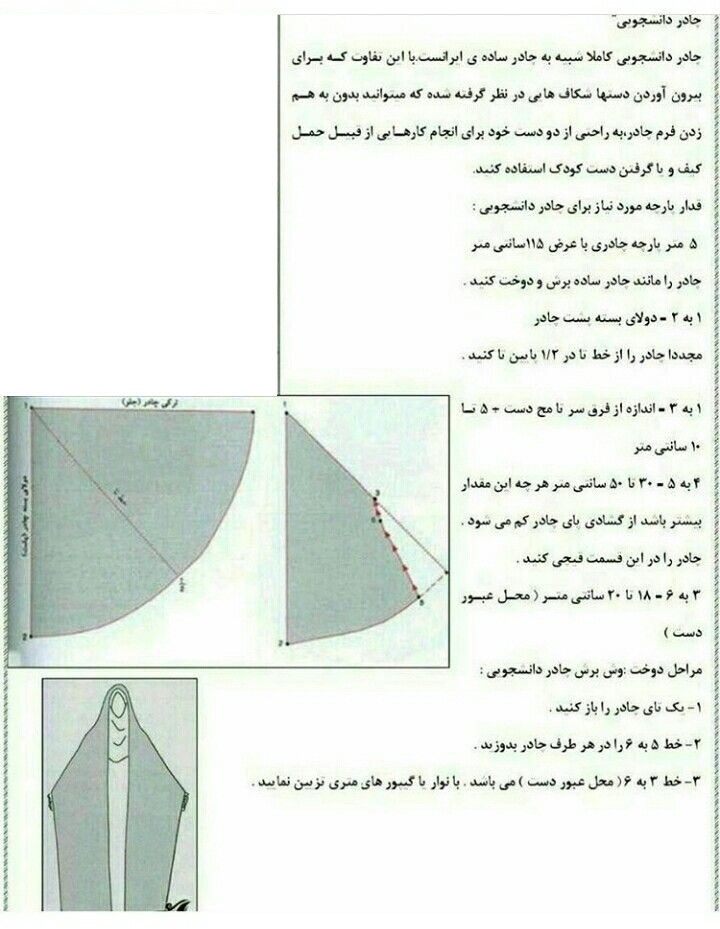 الگو چادر نماز آستین دار جشن تکلیف-هنرآور