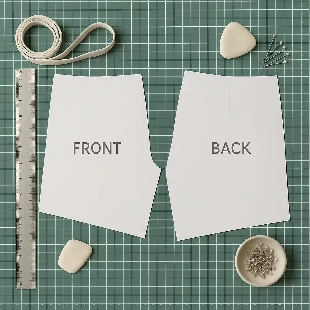 الگو شلوارک ساده- هنرآموز