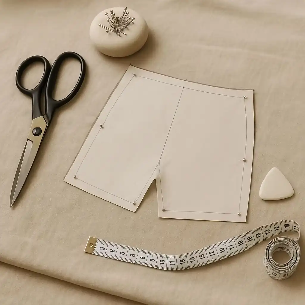 الگو شلوارک ساده-هنرآموز