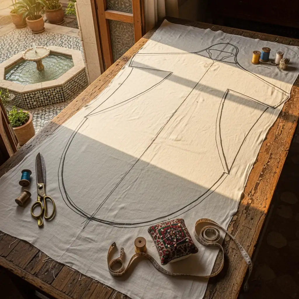 الگو چادر نماز آستین دار جشن تکلیف- هنرآموز