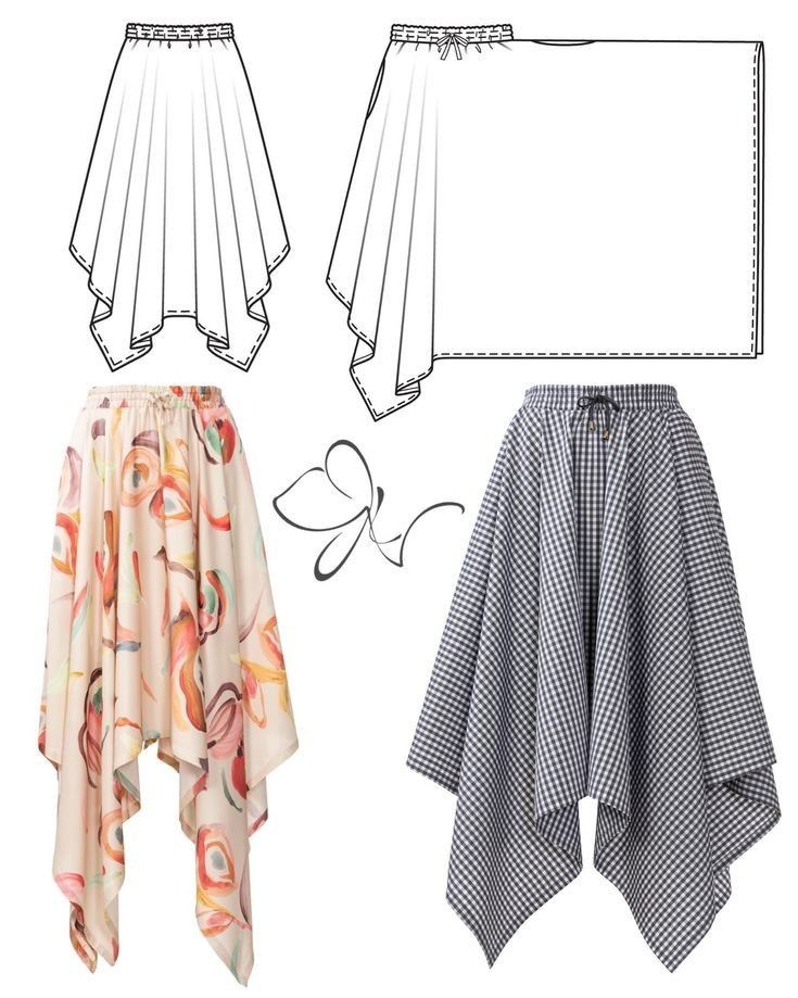 دامن نیم کلوش کمر کش بدون الگو-هنرآموز