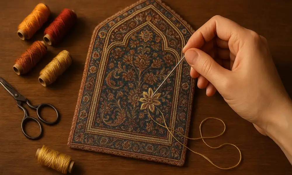 آموزش جانماز جیبی گلدوزی -هنرآموز