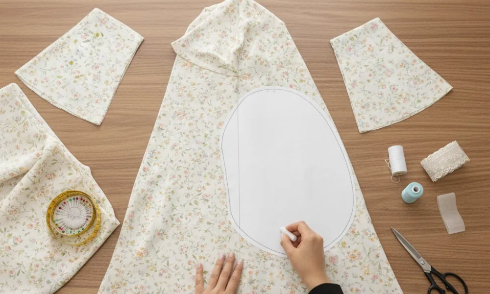 آموزش دوخت چادر آستین دار نمازی-هنرآموز