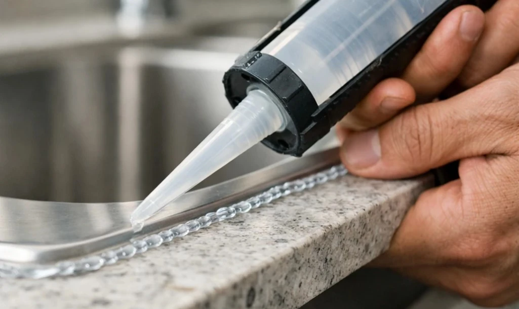 نحوه چسب زدن سینک ظرفشویی با چسب آکواریوم-هنراموز